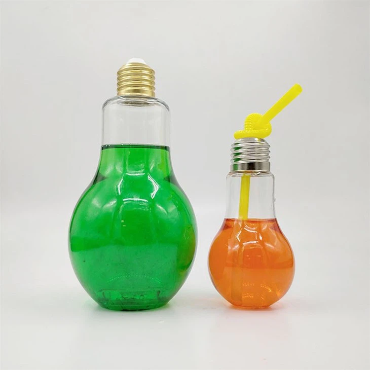 Bulb Shape Plastic Drinking Bottle With Light