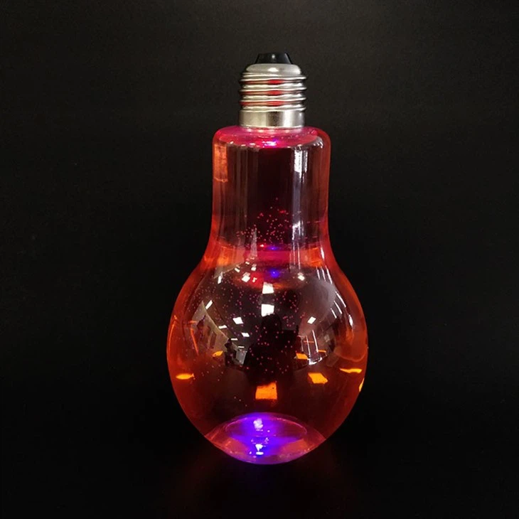 Bulb Shape Plastic Drinking Bottle With Light