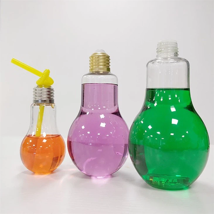 Bulb Shape Plastic Drinking Bottle With Light