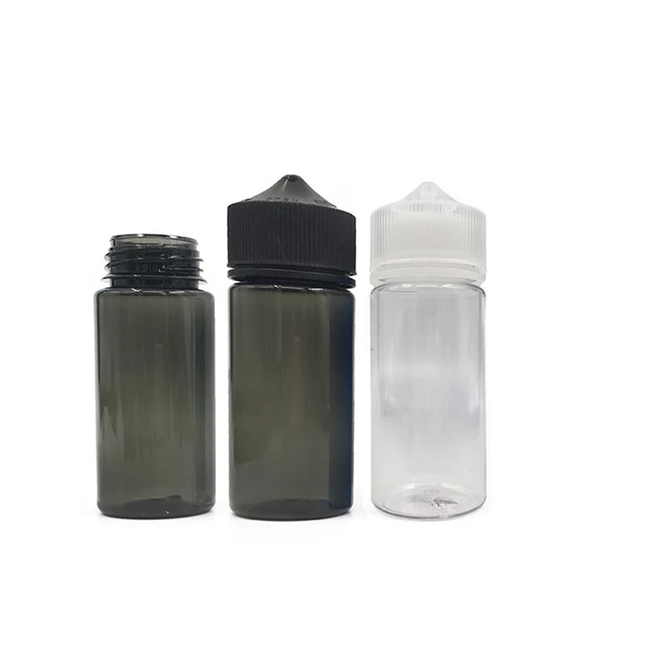 Chubby Gorilla -Flaschen - 100 ml Haustierschwarze Flasche mit CRC & Tamper Black Cap