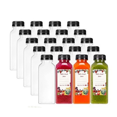 PET Can Label Print Black White Lid Plastic Juice Bottle For Drinking suppliers
