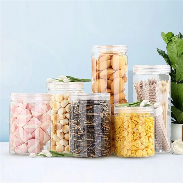 Plastic Cosmetic Cream Jar Food Storage Jar W Ith Metal Aluminum Lid