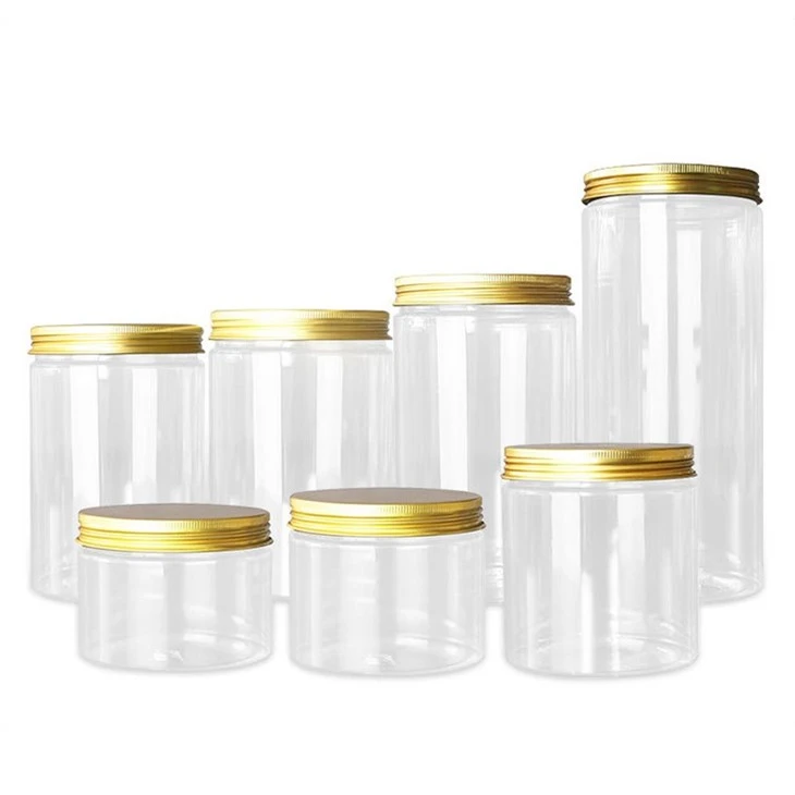 Plastic Cosmetic Cream Jar Food Storage Jar W Ith Metal Aluminum Lid