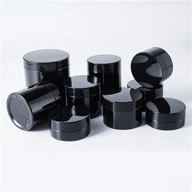 Mattschwarzes Plastikglas, PET-Kosmetikbehälter, Cremedose
